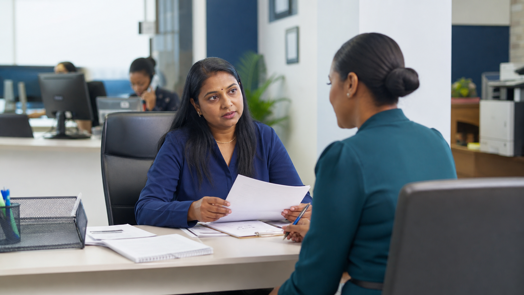 Skilled admin South African employee receiving document-aware workplace support
